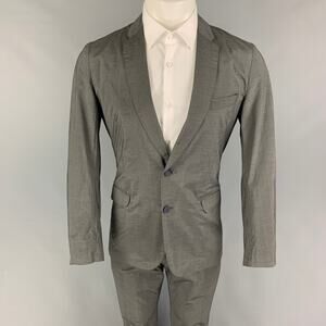 PAUL SMITH Size S Gray Glenplaid Cotton Silk Notch Lapel Suit